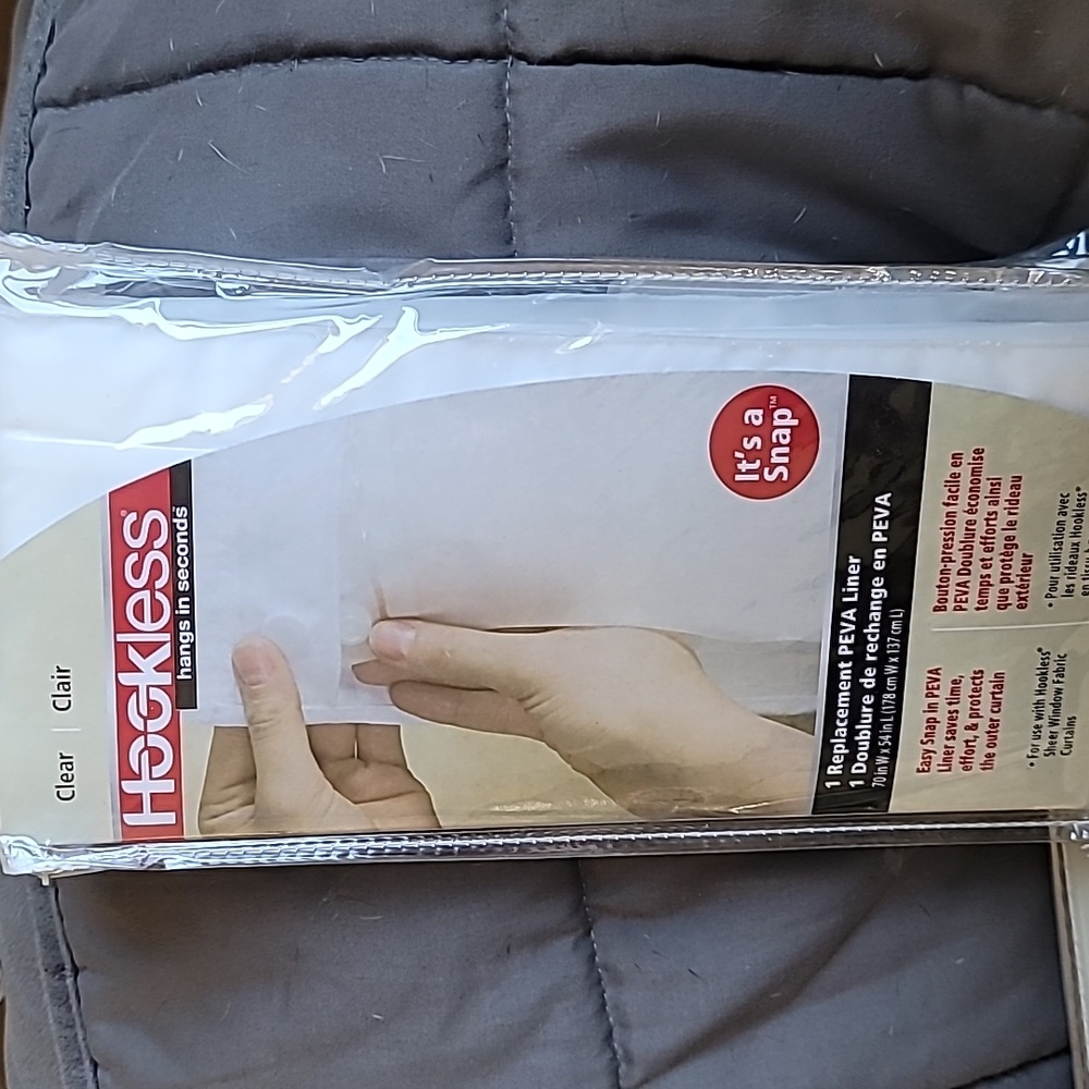Hookless Shower Curtain Clear Liner